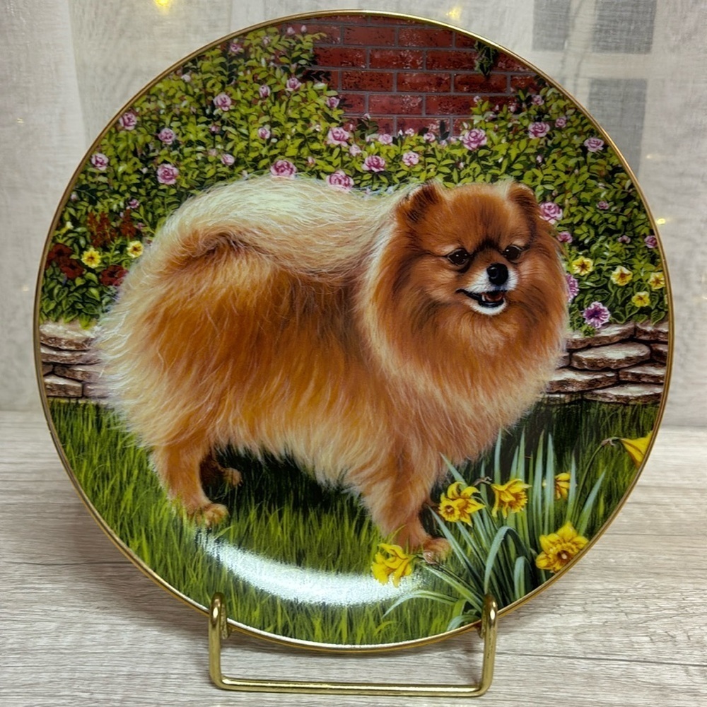 Danbury Mint Dog Collector’s Plate Springtime Delight Pomeranian by B.H. Bond